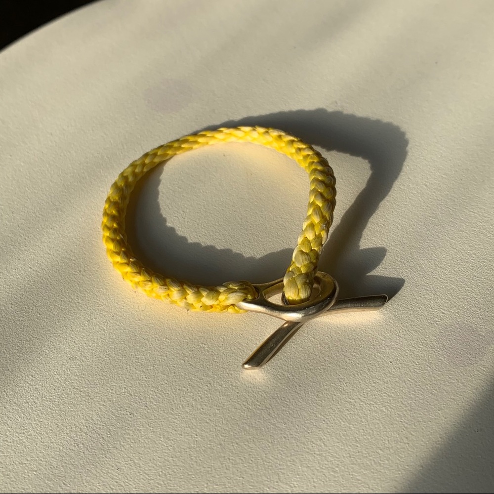Jill Platner yellow rope bracelet - JP hitch